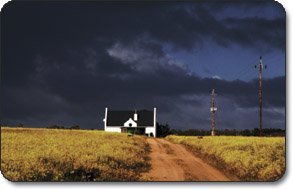 A dairy farm outside the small town of Council Bluffs